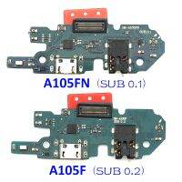 เหมาะสำหรับ Samsung Galaxy A10 A105F A105FN A105M A105G USB เชื่อมต่อแท่นชาร์จชาร์จพอร์ตชิ้นส่วนชิ้นงอสำหรับเปลี่ยนไมโครโฟน