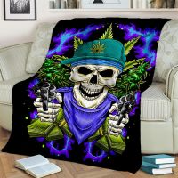 2023 Smoke Maple  Plants Green Death Skull 3D Blanket,Soft Throw Blanket for Home Bedroom Bed Sofa Picnic Travel Office Cover Kid