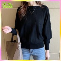 Green READY STOCK Womens Bat Sleeve Sweater Loose Solid Color Single Collar Sweater Knitted Top