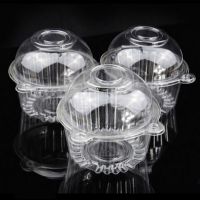 100pcs Clear Plastic Single Cupcake Cake Case Muffin Pod Dome Holder Box