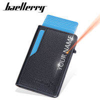 Baellerry RFID New Men Card Wallets Free Name Engraving Top Quality Brand Male Purse Small Card Holder Slim Mens Wallet Card Holders