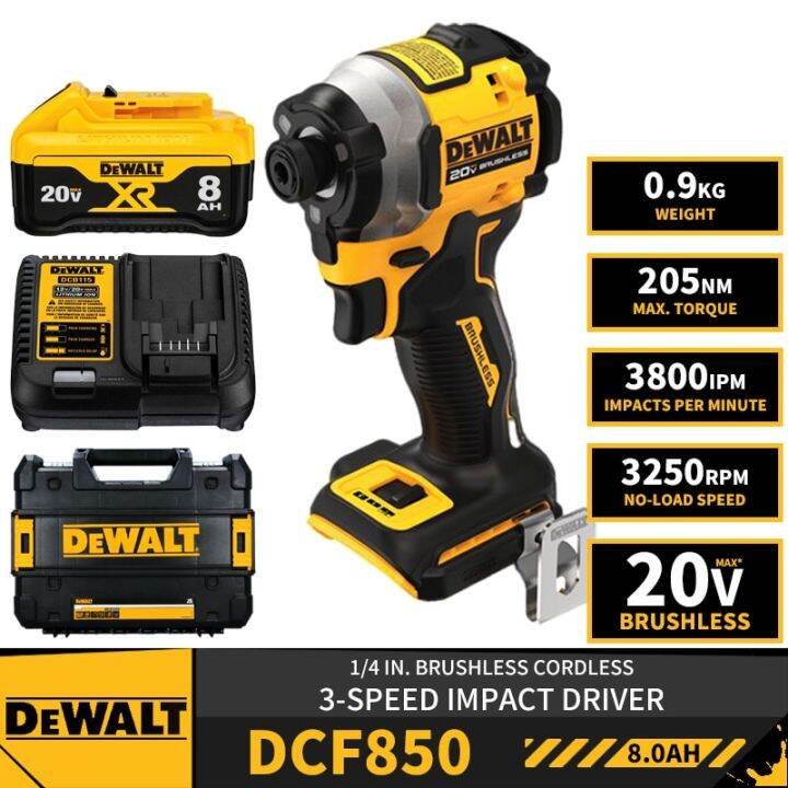DEWALT DCF850 1/4In Brushless Cordless 3Speed Impact Driver 20V