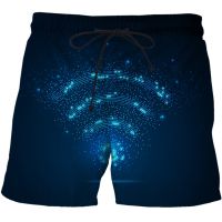 2023 New AI technology data pattern 3D Print Mens Beach Shorts Summer Swim Shorts Casual Personality Men Swimming Trunks