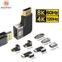 HDMI 2.1 ข้อศอกสายเชื่อมต่ออะแดปเตอร์สำหรับ PS4 PS5 Xiaomi ทีวีแล็ปท็อป 90 270 องศามุมขวา U-รูป Extender 8K 60Hz 4K 120Hz-nxfnxfnxghnxgb