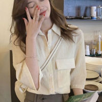 เสื้อธรรมดาผู้หญิงสไตล์เกาหลีแฟชั่นเสื้อลำลองใหม่ที่เรียบง่ายอารมณ์สำนักงานท็อปส์