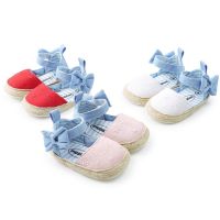 【hot】！ 2020 new Baby Mary Shoes Cowboy blue bow Bebe Ballet Walking Shoe soft soled