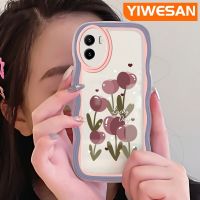 YIWESAN เคสสำหรับ VIVO Y15s เคส Y01 Y15a ลายการ์ตูนดอกไม้แฟชั่นสีสันสดใสเคสโทรศัพท์แบบใสขอบเป็นลอนกรอบซิลิโคนป้องกันเลนส์กล้องเคสนิ่มโปร่งใสกันกระแทก