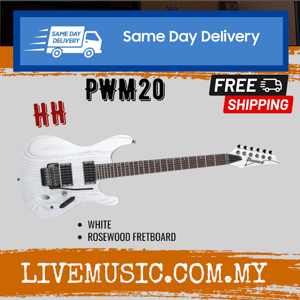 Ibanez PWM20WH Paul Waggoner Signature Electric Guitar White ( PWM20
