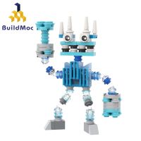 หุ่นแอ็คชั่น Buildmoc ชุดบล็อคการสร้างหุ่นยนต์ร้องเพลงคอรัส Wuox ของเล่นสีฟ้าอ่อนน่ารักฟิกเกอร์สัตว์ประหลาดอิฐสำหรับของขวัญสำหรับเด็ก