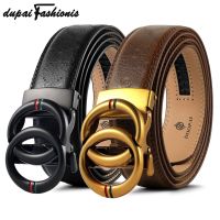 DUPAI FASHIONIS Classic Retro Genuine Leather Automatic Belts Double Loop Round Buckle Belts For Men Women Gifts Belts