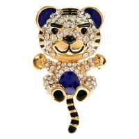 【Fashion house]CINDY XIANG น่ารักเคลือบ Tiger เข็มกลัด Pins Vintage Rhinestone 2022 Zodiac สัตว์เข็มกลัดสำหรับสตรีและผู้ชายเครื่องประดับของขวัญ