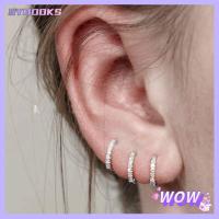 SYBOOKS เครื่องประดับแฟชั่น ผู้หญิงผู้ชาย Daith Conch Snug เครื่องประดับร่างกาย ต่างหูฮักกี้ฮูป แหวนจมูก ต่างหู CZ หลากสี CZ เจาะหู ลูกบาศก์เซอร์โคเนีย ต่างหูเพทาย