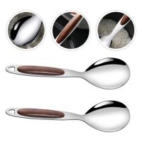 ✟﹍ Rice Spoon Paddle Spoons Ladle Soup Stainless Steel Spatula Serving Scooper Scoop Cooker Ramen Server Japanese Noodle Wonton