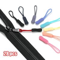 28pcs Zipper Pull Puller End Fit Rope Tag Replacement Clip Broken Buckle Fixer Zip Cord Tab Travel Bag Suitcase Tent Backpack Door Hardware Locks Fabr