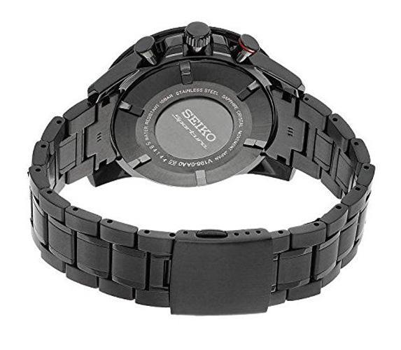 seiko-นาฬิกาข้อมือผู้ชาย-sportura-solar-chronograph-watch-ssc373-black