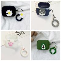 For 1MORE Neo Case Cartoon Cat / Flower Earphone Cover Cute With Ring Anti-drop Accessories hearphone Silicone Case Wireless Earbuds Accessories