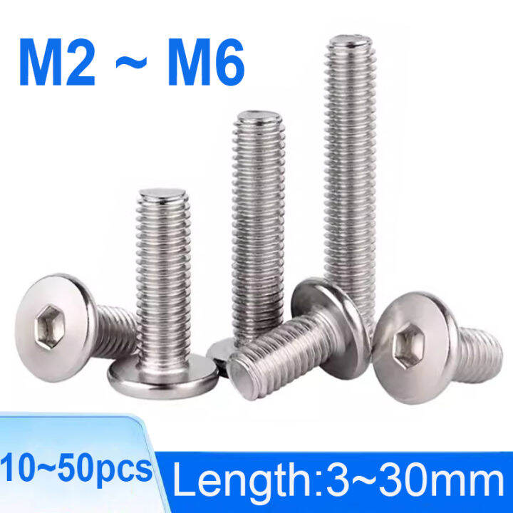 M2 M2.5 M3 M4 M5 M6 304 A2-70 Stainless Steel Hex Hexagon Socket Ultra ...