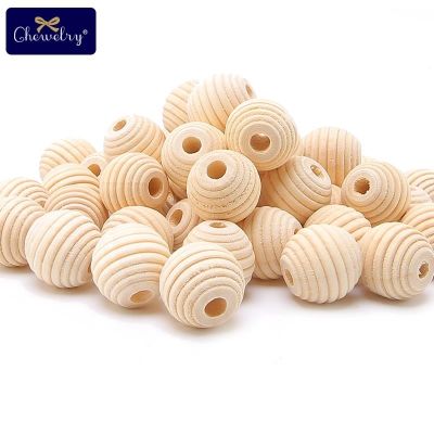 ▫▧ 18mm 10pc DIY หัตถกรรมลูกปัดรอบ Beehive ลูกปัดไม้ไม้ Hive ลูกปัดสร้อยคอไม้ Teether ของเล่นตกแต่งรอบ Ball