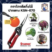 STARNIC กรรไกรตัดกิ่งไม้ ปากตรง KSN-670 ของญี่ปุ่น กรรไกรตัดกิ่งไม้ กล้วยไม้ ดอกไม้ บอนไซ ผลไม้ ปากแหลม ปลายยก ใบมีด SK-