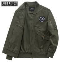 Jeep Spirit 1941 Estd ฤดูใบไม้ร่วงและฤดูหนาวของผู้ชายเสื้อแจ็กเก็ตบางใหม่เสื้อสำหรับผู้ชายลำลองแจ็คเก็ตทรงหลวมอเนกประสงค์