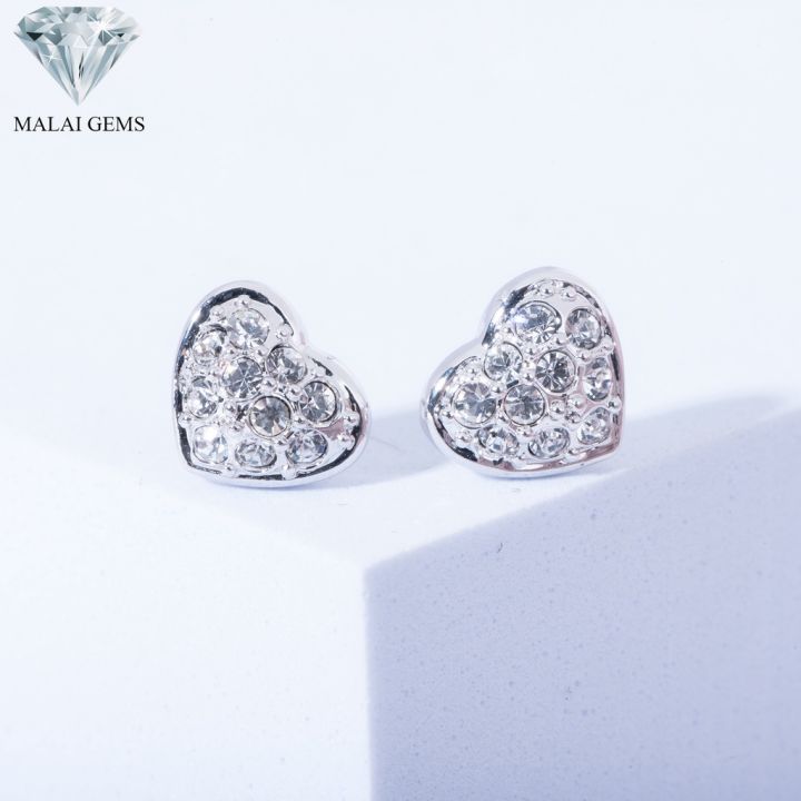 malai-gems-ต่างหูเพชร-เงินแท้-silver-925-เพชรสวิส-cz-เคลือบทองคำขาว-รุ่น11007368-แถมกล่อง-ต่างหูcz-ต่างหูเงินแท้