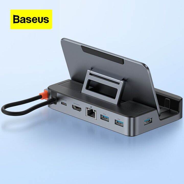 baseus-ตัวแปลง-hdmi-มัลติฟังก์ชั่น6-in-1สามารถใช้ได้กับ-steamdeck-usb-3-0เกมจอโปรเจคเตอร์เมาส์ฮับแท่นวางมือถือ-feona