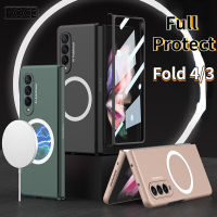 HOCE รองรับเคสโทรศัพท์ดูดซับชาร์จไร้สาย Magsafe สำหรับ Samsung Galaxy Z พับ3พับ4 Fold5เคสบางมากสำหรับ ZFold5 ZFold4 ZFold3ฟิล์มป้องกันหน้าจอฝาครอบ PC แข็ง