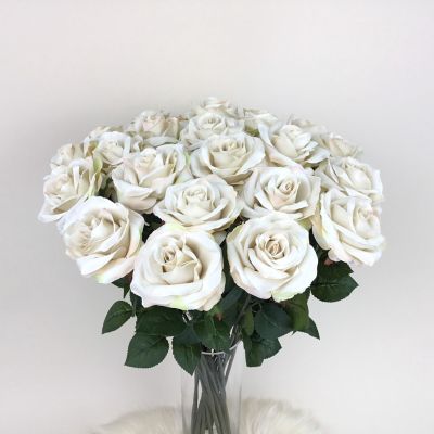 ดอกกุหลาบดอกใหญ่ ดอกไม้ปลอมก้านยาว ARTIFICIAL ROSE ดอกไม้ประดิษฐ์เกรดพรีเมี่ยม