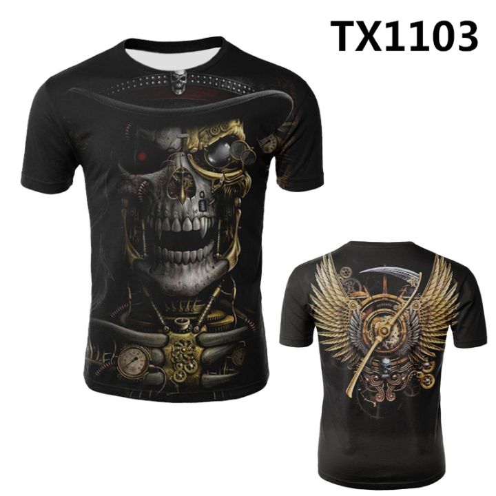 3d-printed-skull-skull-pattern-t-shirt-summer-short-sleeve-top-for-men-comfortable-and-breathable-front-and-back-pattern