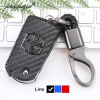 ♦❃ Carbon leather Car Remote Flip Key Case Cover Braid Keychain For Mazda 3 2 6 M2 M3 M5 M6 CX-5 CX-7 CX-9 RX-8 MX5 Car Styling