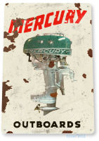 Mercury Outboard Motor Retro Boat Engine Metal Tin Sign Classic Retro Decorative Wall Painting