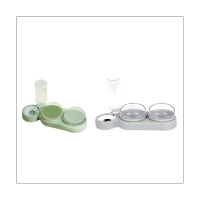 Animel Bowl Set Tilting Double Food Bowl with Automatic Water Bottle for Small and Medium Dog