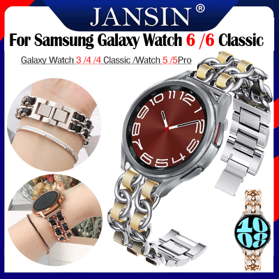 สาย สำหรับ Samsung Galaxy Watch 6 5 4 44mm 40mm สายนาฬิกา อุปกรณ์เสริมสมาร์ทวอทช์ สาย Samsung Galaxy Watch 6 Classic 47mm 43mm Watch 4 Classic 42mm 46mm Watch 5 Pro 45mm สายรัดสแตนเลสของ