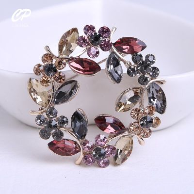 High-end exquisite leaf ring rhinestone brooch corsage collar pin pin jewelry clothing accessories