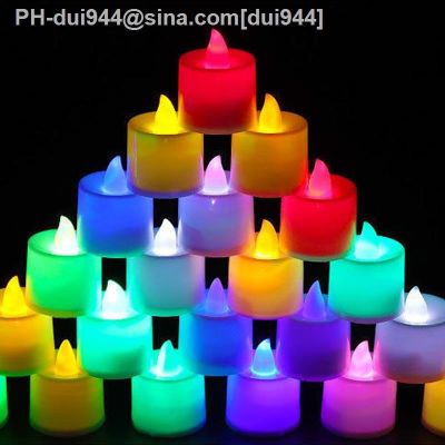 12Pcs Colorful Flameless Candles Light Battery Operated Christmas LED Tea Lights Birthday Party Home Decoration Candle Lantern