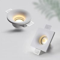 Recessed Gypsum Downlight Ceiling Lamp GU10 LED Anti-Glare Embedded Borderless Spotlight Living Room Bedroom Aisle Home Lighting