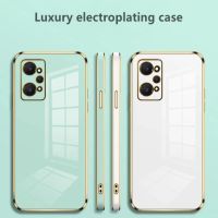 เคสชุบบางพิเศษทรงสี่เหลี่ยมหรูหราสำหรับ Realme GT GT2 Pro Neo3 Neo2 Neo 3 2 X7 V15 Q3 X2 XT 4G 5G 2022