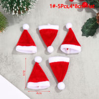 ruyifang 1ชุดมินิ Santa หมวกผ้าพันคอตุ๊กตา Headwear ตุ๊กตาตุ๊กตาอุปกรณ์เสริมคริสต์มาส Home Decor ขวดไวน์ครอบคลุมหมวกสัตว์เลี้ยงขนาดเล็กเครื่องแต่งกาย