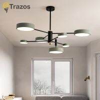 TRAZOS LED ไฟจี้สำหรับห้องรับประทานอาหารห้องนอนสีขาวสีดำแขวนแสงนอร์ดิกไม้ห้องนั่งเล่นโคมไฟอุตสาหกรรม Deco L Ampen