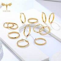 【YP】 30mm Hoop Earrings  Sensitive Ears Fashion Round Huggie Hypoallergenic Hoops Girlfriend