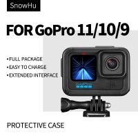 สำหรับ Gopro 11 10 9กล้องแอ็กชันสีดำพร้อมบูทเย็นคู่ฝาครอบเลนส์ฝาครอบแบตเตอรี่ด้านข้างสำหรับอุปกรณ์เสริม Gopro 11 10 9