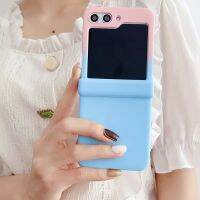 เคสมือถือไล่สีสำหรับ Samsung Galaxy Z พลิก5พลิก4พลิก3บานพับ PC แข็งป้องกันทุกเคสสำหรับ ZFlip5 ZFlip4 ZFlip3เคสโน้ตบุ๊คหลากสี