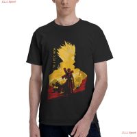 Z.L.L Sport เสื้อยืดชาย Vash แตกตื่น เสื้อยืด ลายอนิเมะ อนิเมะ พิมพ์ลาย เสื้อ Trigun Vash The Stampede T Shirt Men เสื้อ  FX2R