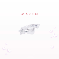 MARON✨ [ของแท้] Feo Stars Ear cuff ชุบสี White Gold ต่างหูหนีบ พลอยเพทายสีขาว เงินแท้925