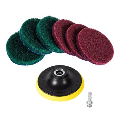 Drill Power Brush Tile Scrubber Scouring Pads Cleaning Kit, Heavy Duty Household Cleaning Tool (Drill NOT Included)