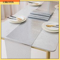 CIRETEX 2Pcs กลิตเตอร์ นักวิ่งโต๊ะปาร์ตี้ ของตกแต่งกระจกฟอยล์สีเงิน 14X72นิ้ว รองชนะเลิศอันดับตารางในร่ม สวยงามสวยงาม สไตล์โมเดิร์น ตกแต่งโต๊ะ ปาร์ตี้ธีมดิสโก้