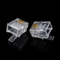 【In-demand】 【NEW】 100x ทนทาน4 Pin RJ11 RJ-11 6P4C Modular Plug โทรศัพท์เชื่อมต่อโทรศัพท์ Hot E #8805