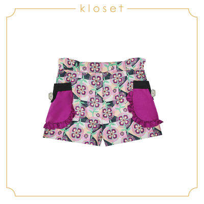 Kloset Printed Shorts With Puff Pocket (SH18-P002)เสื้อผ้าผู้หญิง เสื้อผ้าแฟชั่น กางเกงแฟชั่น กางเกงขาสั้น กางเกงขาสั้นพิมพ์ลาย