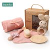 Bopoobo 1 bộ đồ chơi gặm nướu cho bé lục lạc đồ chơi gặm nướu bằng gỗ sồi - ảnh sản phẩm 1