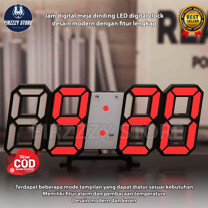 Jam Digital Meja Dan Dinding LED Digital Clock Desain Modern Lazada Indonesia